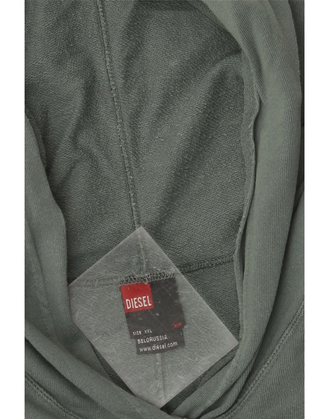 DIESEL feminino gráfico moletom com capuz UK 20 2XL algodão colorblock verde