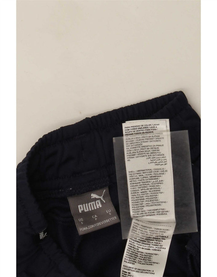 Calça de treino masculina Puma Joggers pequeno azul marinho Colourblock poliéster