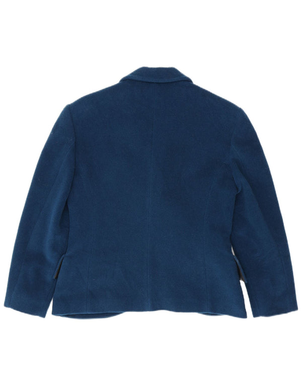 Jaqueta blazer feminina vintage com peito duplo IT 46 grande azul marinho
