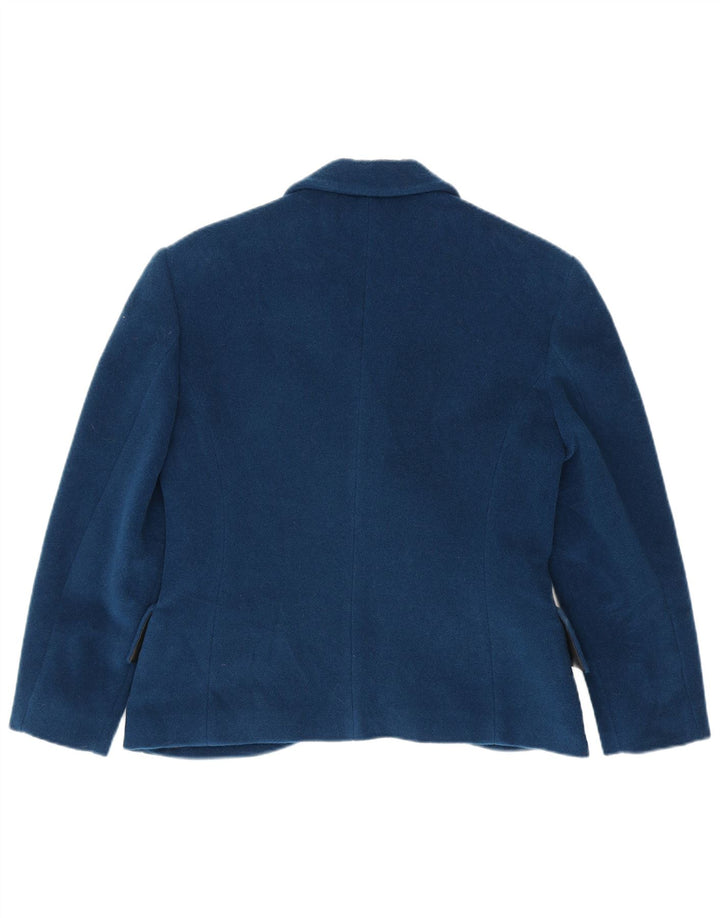 Jaqueta blazer feminina vintage com peito duplo IT 46 grande azul marinho