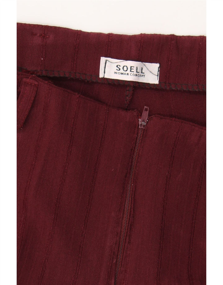VINTAGE Womens Bootcut Casual Trousers W28 L30 Burgundy Vintage Vintage and Second-Hand Vintage from Messina Hembry 