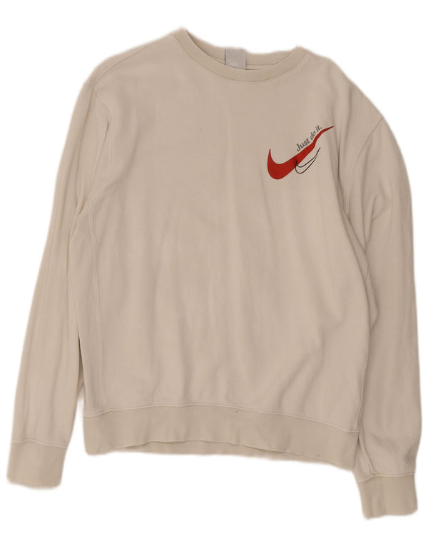 Nike masculino gráfico moletom jumper médio algodão branco