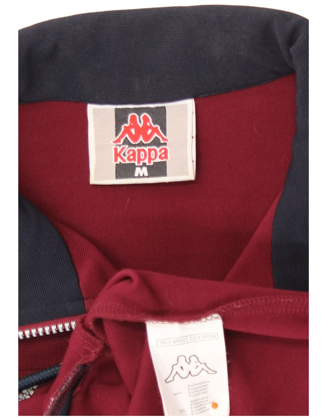 Kappa Mens Treino Top Jaqueta Médio Borgonha Colourblock Poliéster