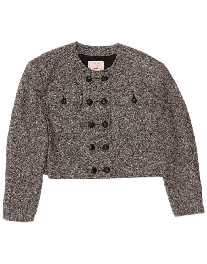 Jaqueta Bolero feminina MONDI com peito duplo UE 42 grande lã cinza