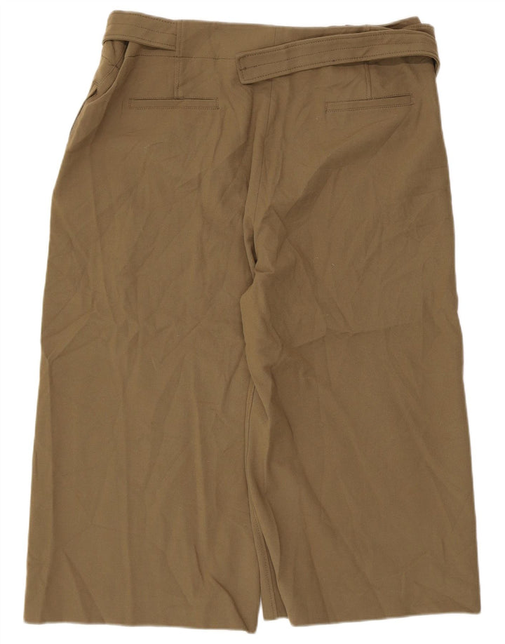 Zara Calça Capri Feminina 2XL W36 L20 Poliéster Cáqui