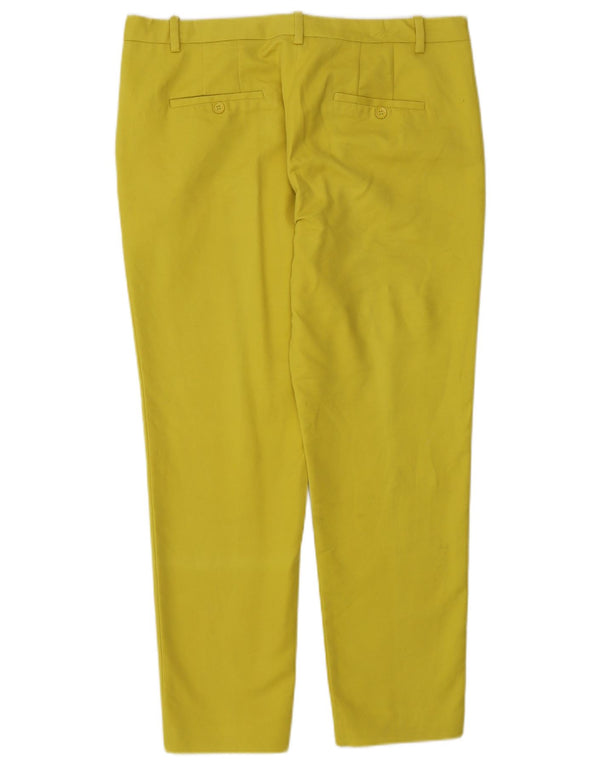 Zara Calça Feminina Slim Cropped EU 40 Médio W30 L26 Algodão Amarelo