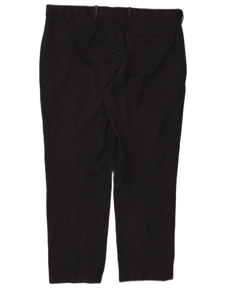 Calça chino masculina Marks & Spencer de ajuste regular W38 L29 poliéster preto