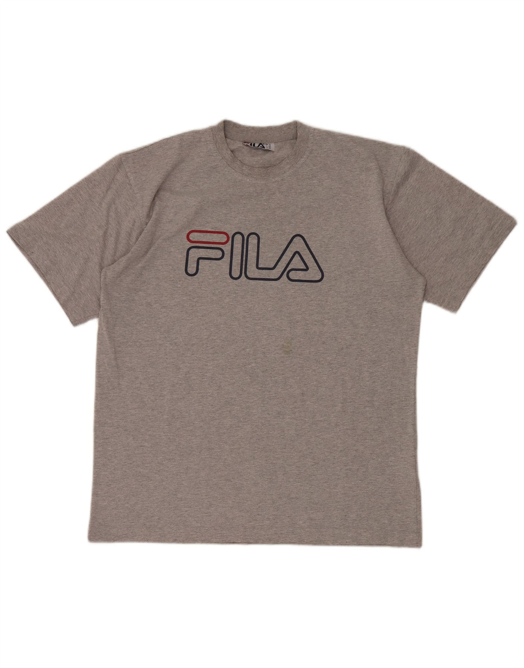 Camiseta masculina gráfica FILA Top cinza médio algodão