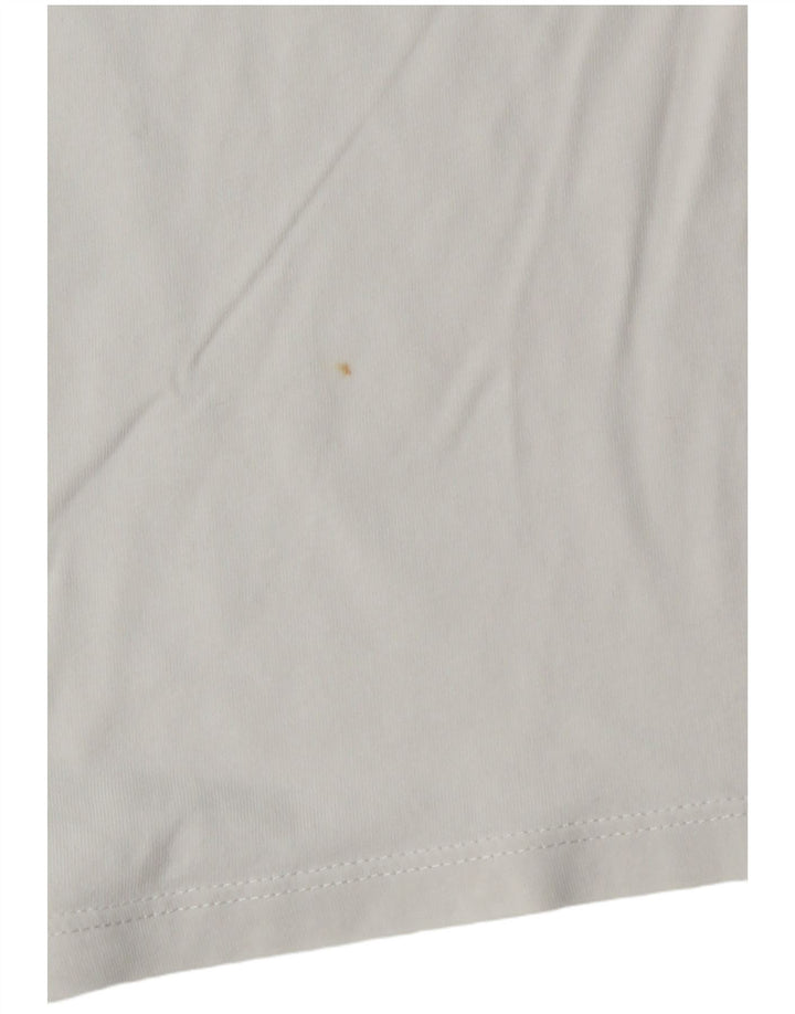 Zara Womens Graphic T-Shirt Top UK 14 Médio Algodão Branco