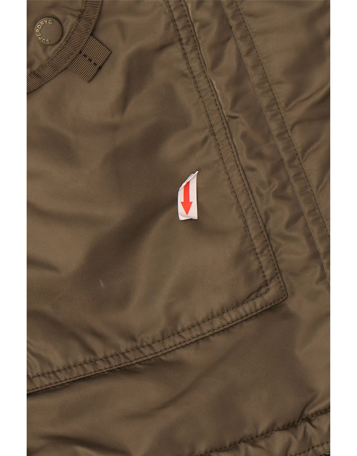 Jaqueta Parka com capuz feminina Superdry UK 10 poliéster verde pequeno