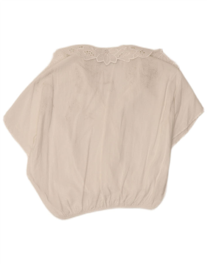 Blusa feminina Zara Top UK 10 pequena branca