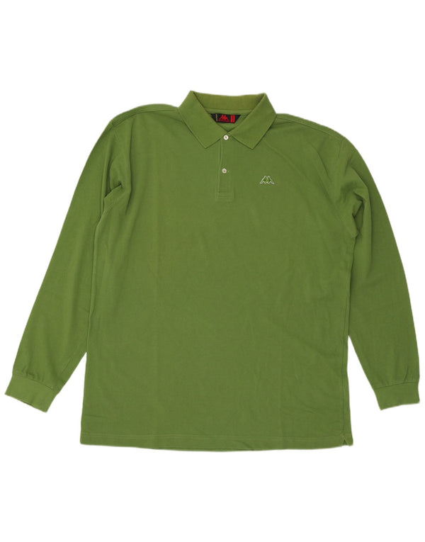 Camisa polo masculina de manga comprida Kappa 2XL algodão verde