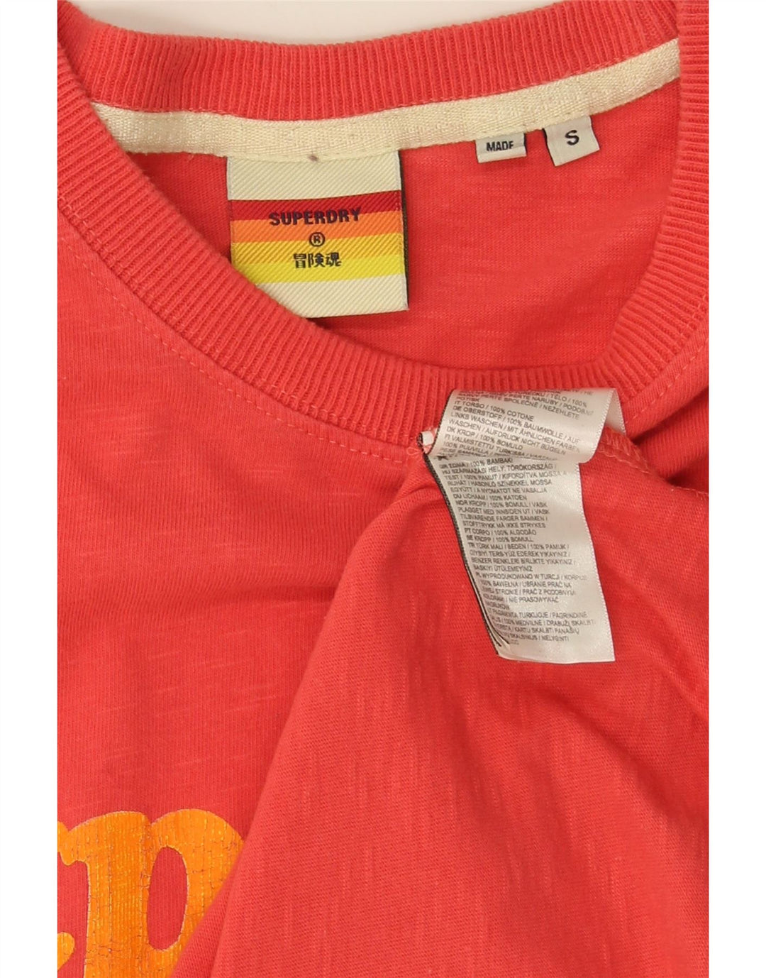 Camiseta masculina Superdry com estampa gráfica pequena de algodão vermelho