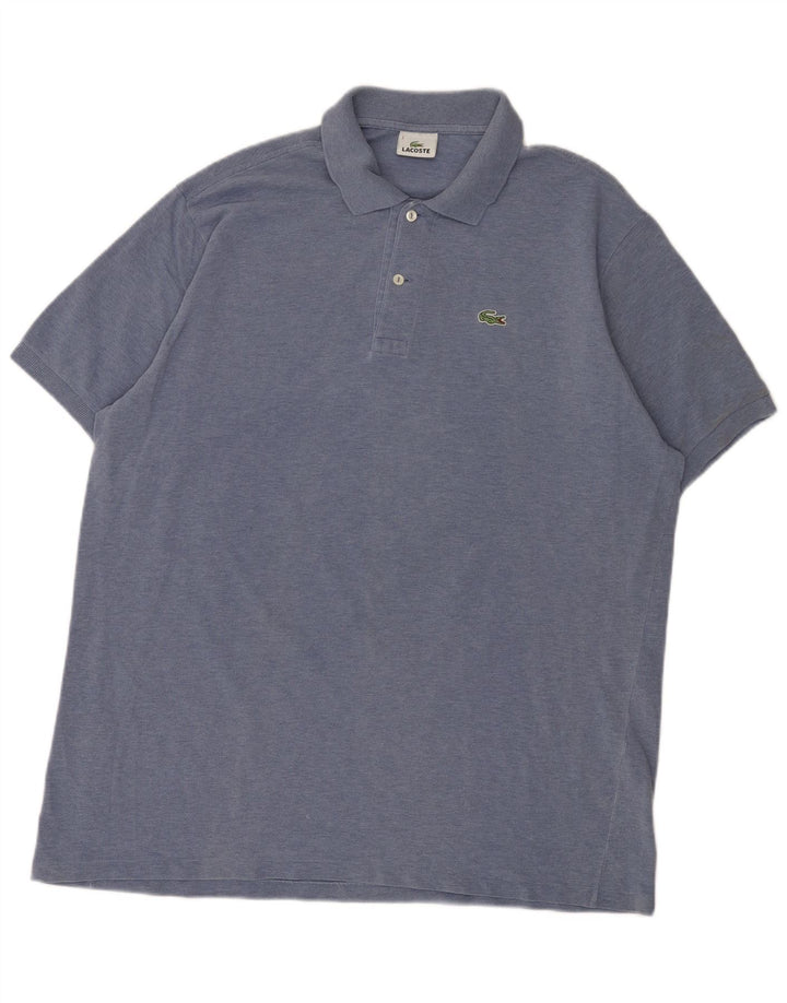 Camisa polo masculina Lacoste tamanho 7 2XL algodão azul