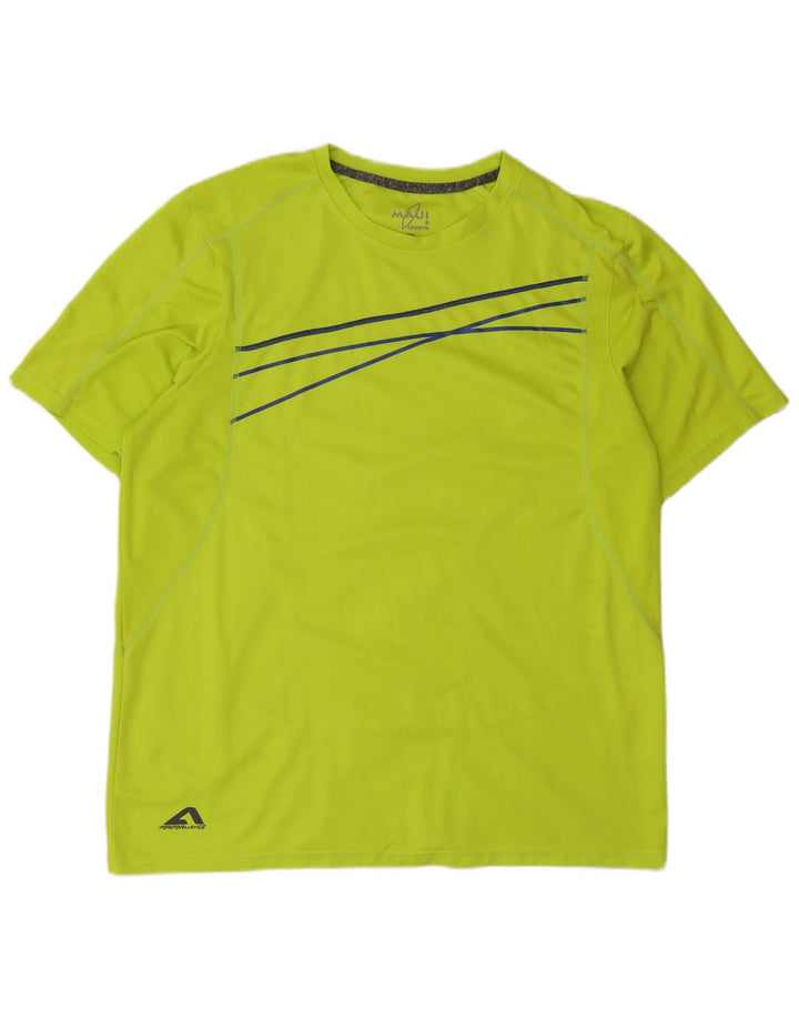Camiseta masculina Maui Maui Top XL poliéster listrado verde