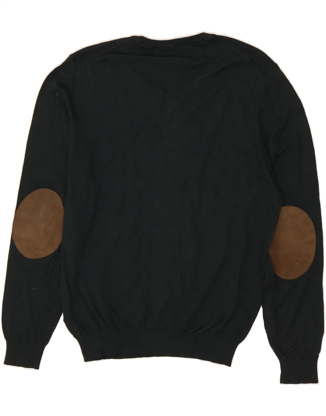 MASSIMO DUTTI Mens V-Neck Jumper Sweater Large Navy Blue Cotton Vintage Massimo Dutti and Second-Hand Massimo Dutti from Messina Hembry 