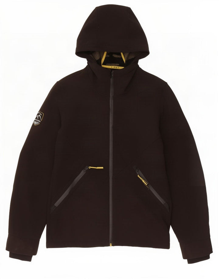 Jaqueta corta-vento masculina Superdry com capuz Reino Unido 36 poliéster preto pequeno
