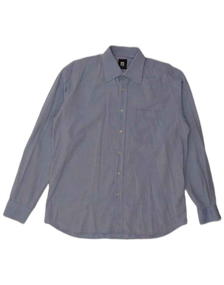 Camisa masculina Roccobarocco tamanho 41 16 grande algodão azul
