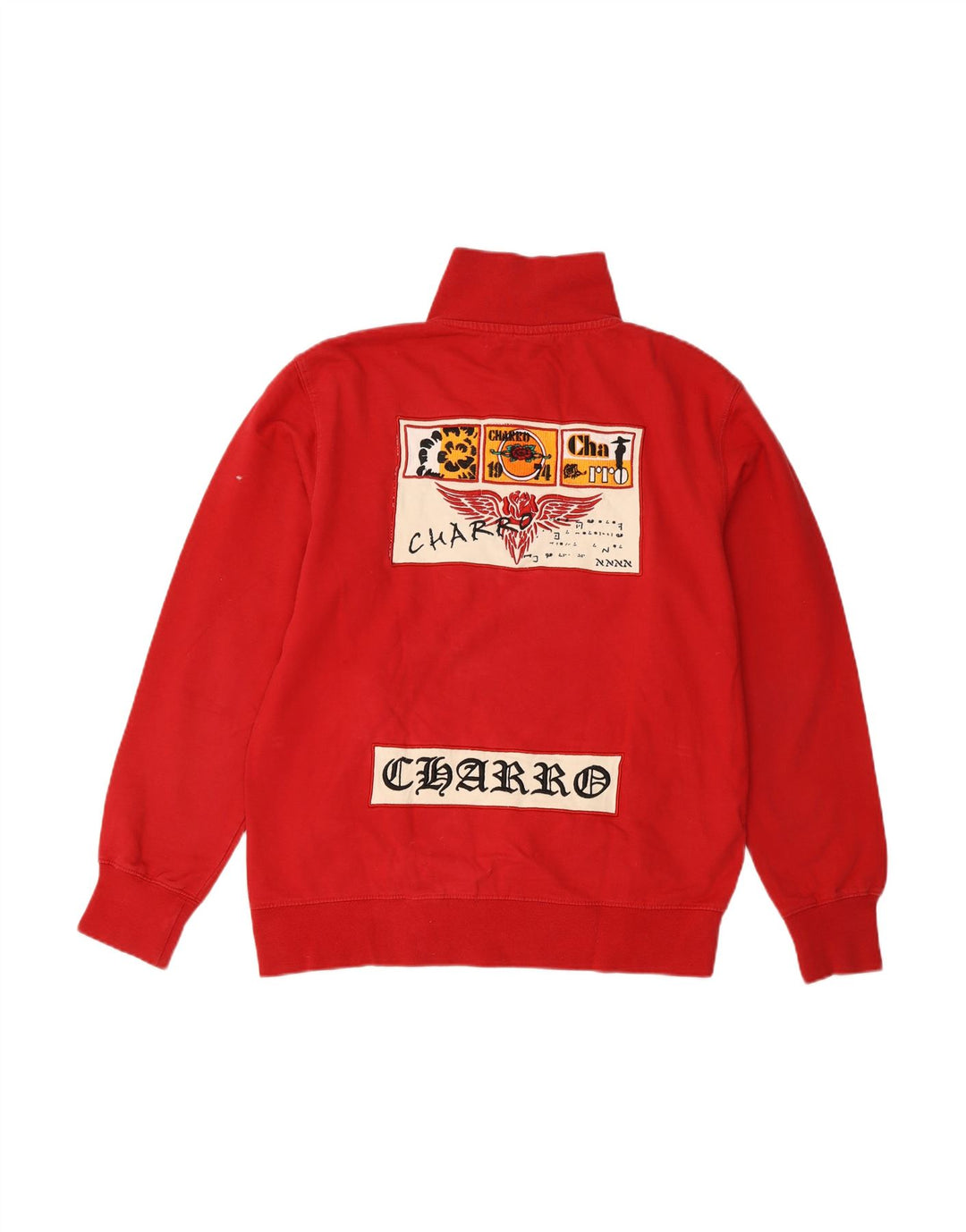 Moletom masculino CHARRO com zíper e gola redonda, pequeno algodão vermelho