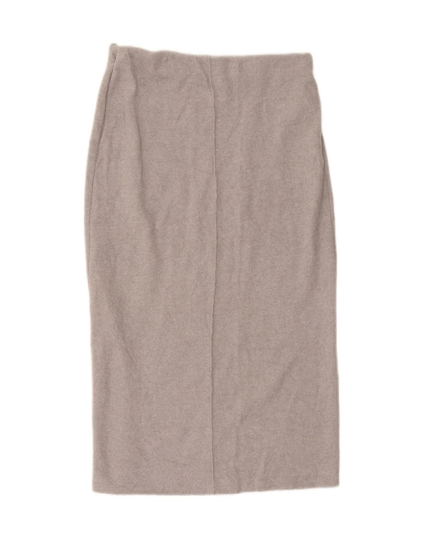 Saia midi feminina Zara médio W28 poliéster manchado cinza