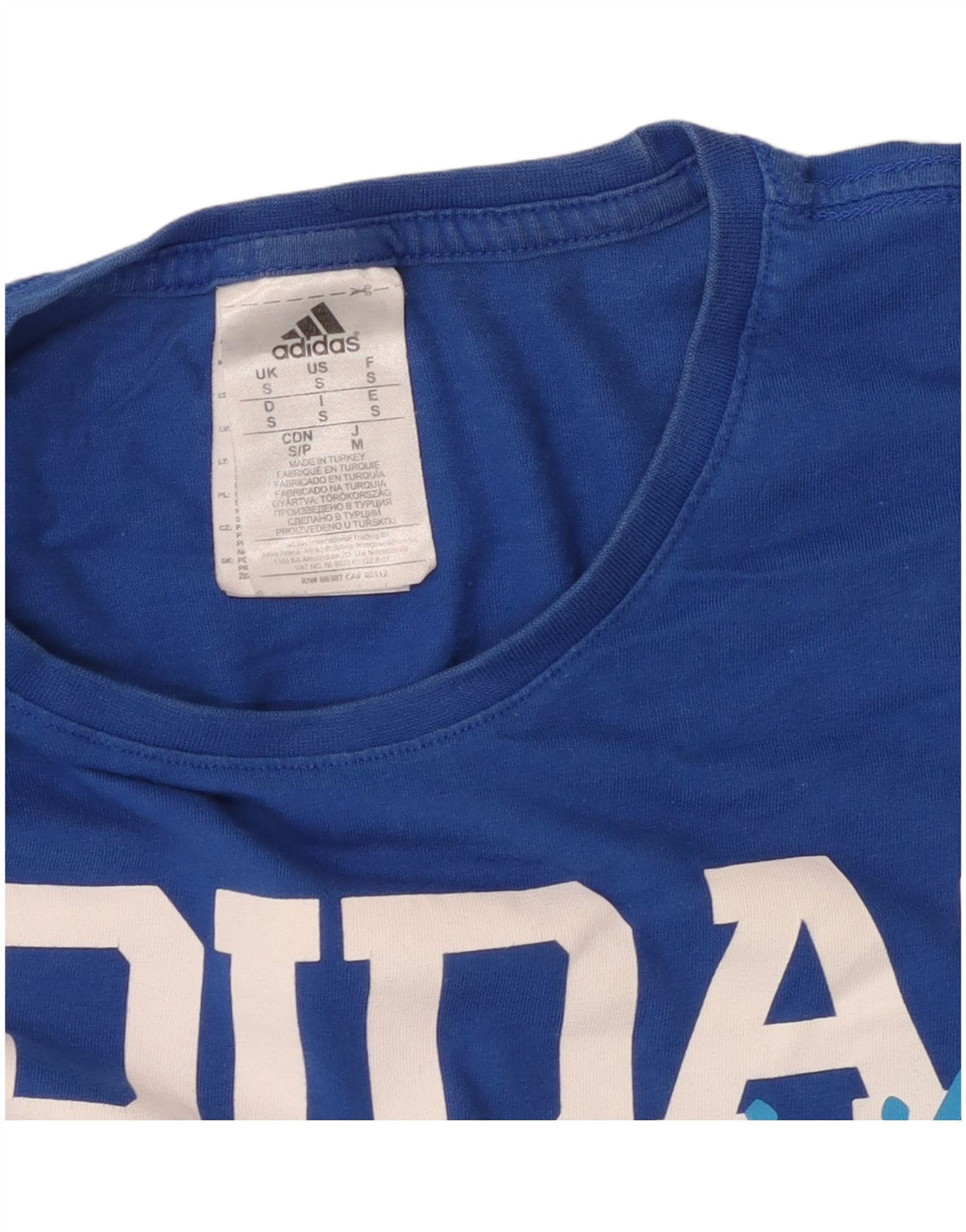 Camiseta Adidas Masculina Graphic Top Pequeno Algodão Azul
