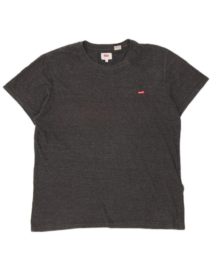 Camiseta masculina LEVI'S grande algodão manchado cinza