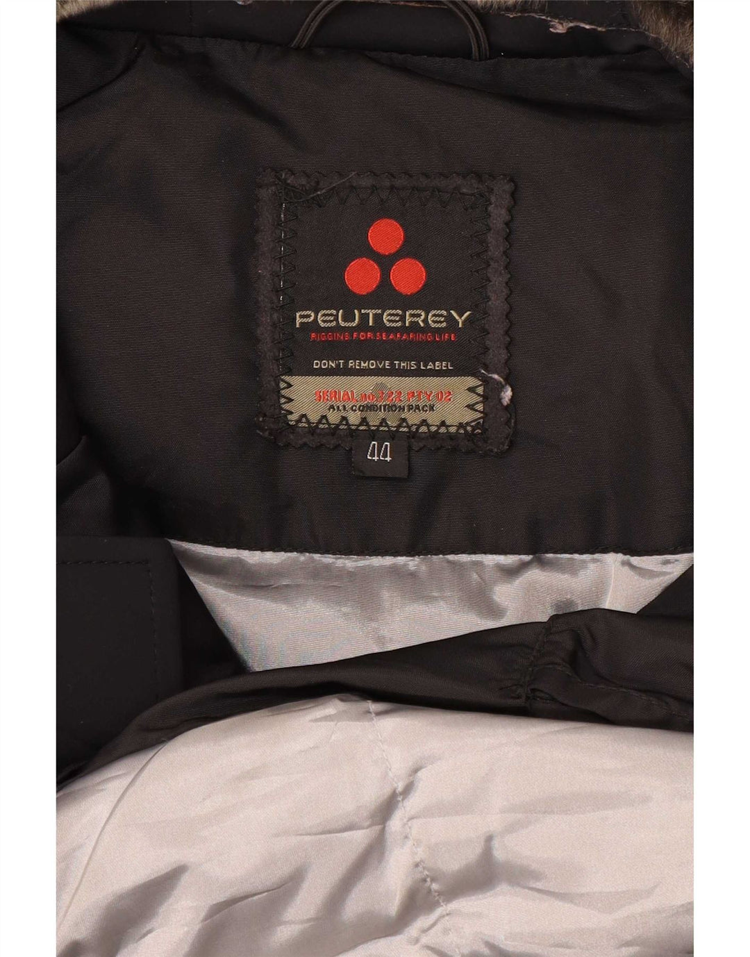 Casaco feminino acolchoado com capuz PEUTEREY EU 44 XL preto poliamida