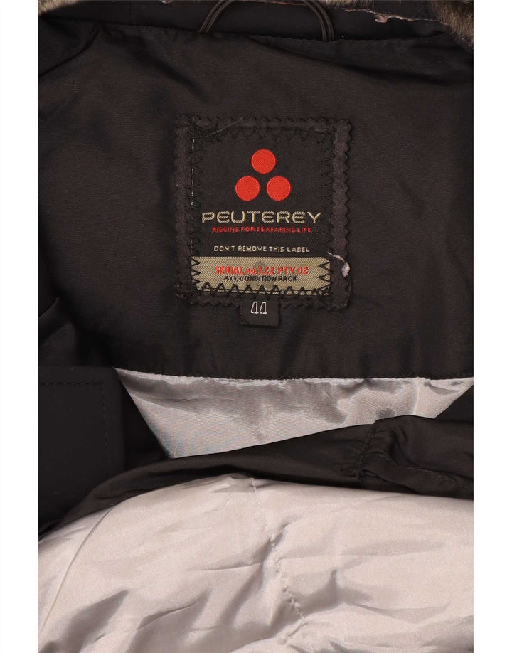 Casaco feminino acolchoado com capuz PEUTEREY EU 44 XL preto poliamida