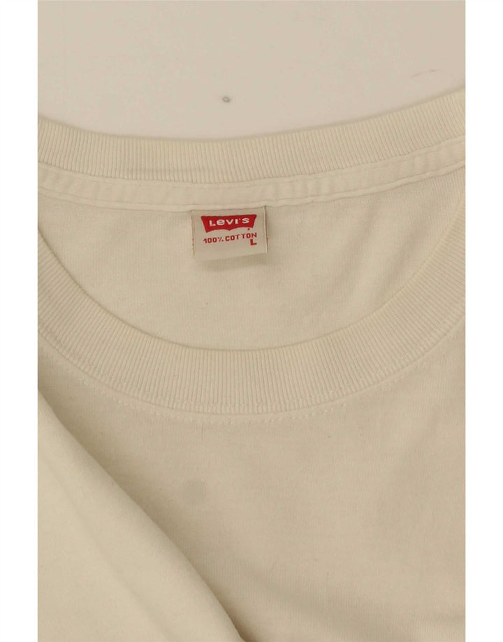 Top masculino Levi's manga comprida grande algodão branco