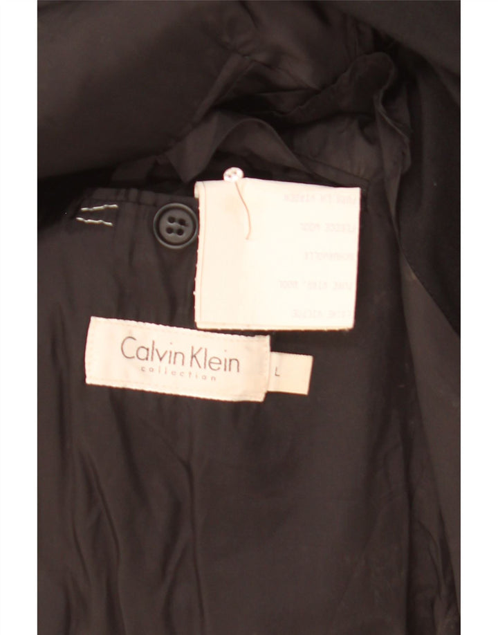 Jaqueta Blazer Masculina Calvin Klein com 3 Botões UK 40 Lã Preta Grande