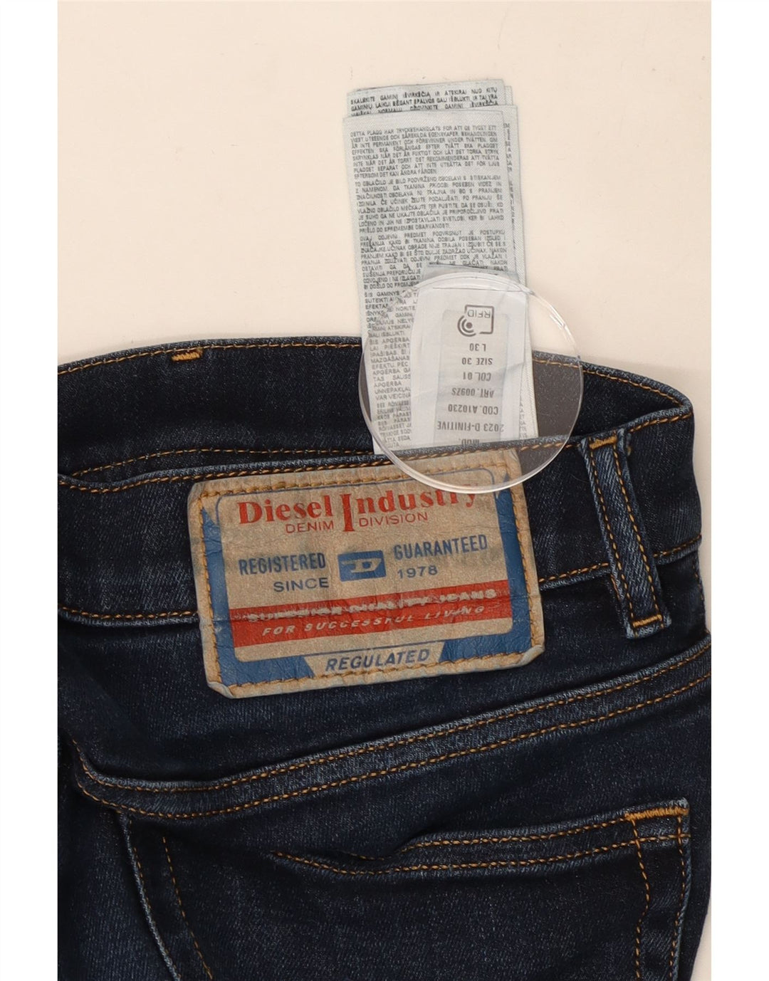 Jeans Slim Feminino Diesel W30 L30 Azul Marinho Algodão