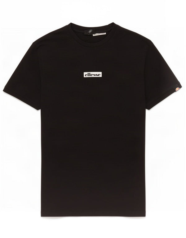 Ellesse Camiseta masculina gráfica top pequeno algodão preto