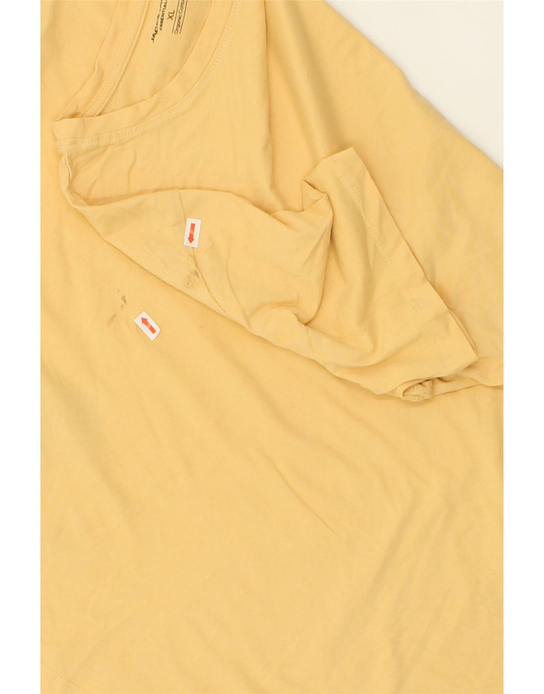 JACK & JONES Mens T-Shirt Top XL Yellow Cotton Vintage Jack & Jones and Second-Hand Jack & Jones from Messina Hembry 