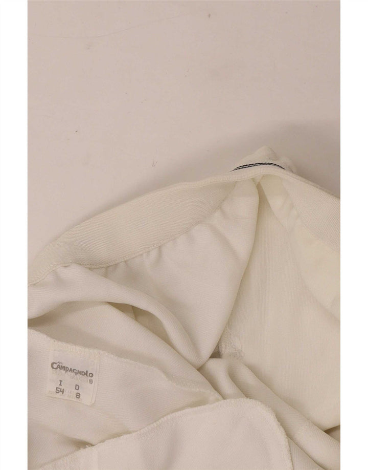Campagnolo Mens Chino Shorts W32 Médio Poliéster Branco