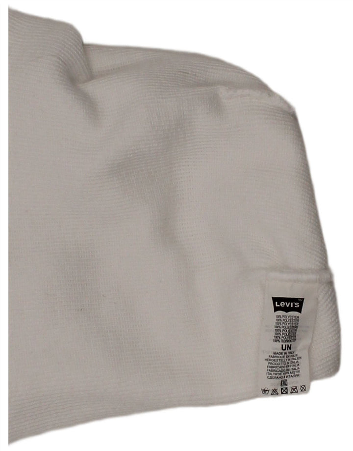 LEVI'S Womens Graphic Knit Beanie Hat One Size White Polyester Classic
