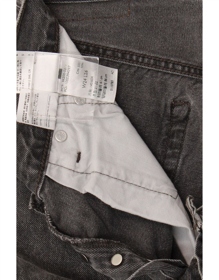 Levi's feminino 501 jeans retos W24 L26 algodão cinza