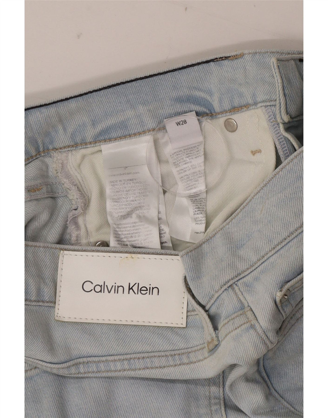Calça jeans reta feminina CALVIN KLEIN W28 L27 algodão azul