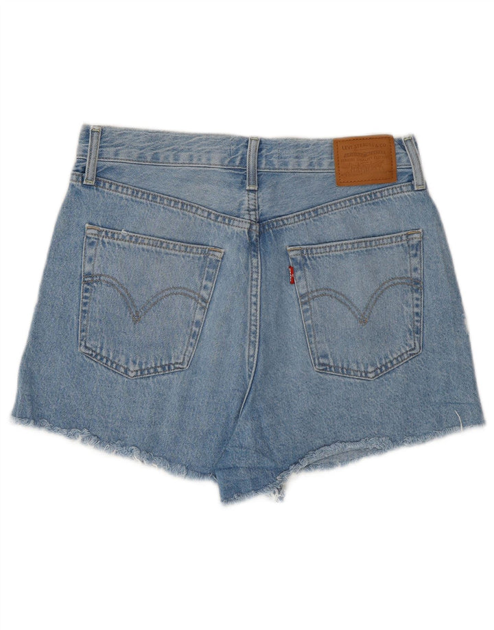 Shorts jeans feminino cintura alta Levi's W30 algodão azul médio