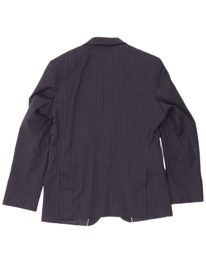 Jaqueta Blazer Masculina Marks & Spencer Reino Unido 40 Riscas Azul Marinho Médio