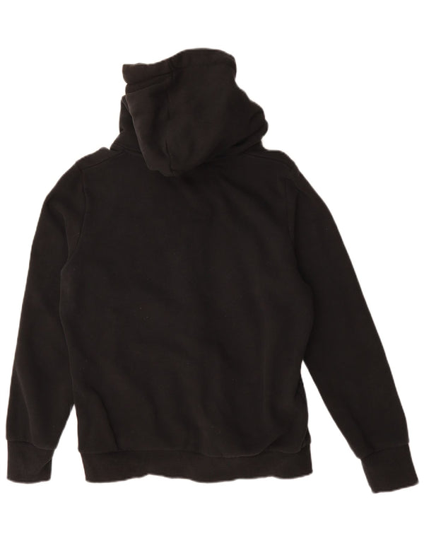 Superdry feminino gráfico moletom com capuz UK 14 grande algodão preto