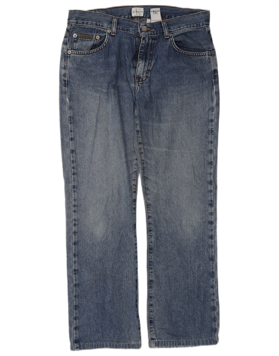 Calça jeans reta feminina CALVIN KLEIN EUA 7 médio W30 L28 algodão azul