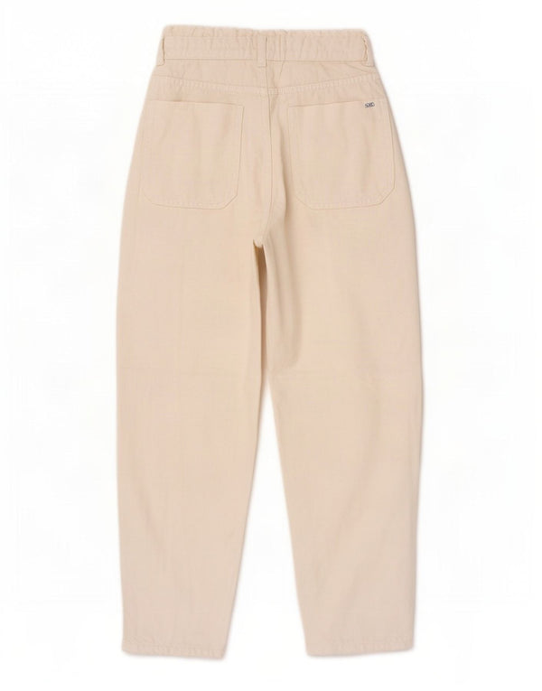Zara Womens Crop High Waist Tapered Jeans EU 36 XS W26 L24 Off White Cotton