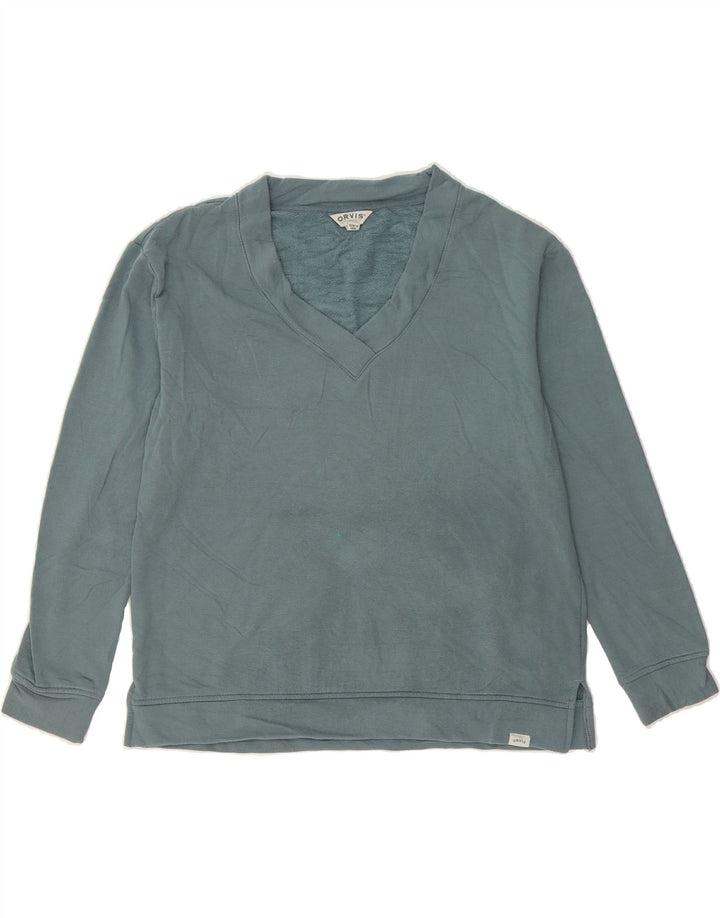 ORVIS Womens Oversized Sweatshirt Jumper UK 10 Small Blue Modal Vintage Orvis and Second-Hand Orvis from Messina Hembry 