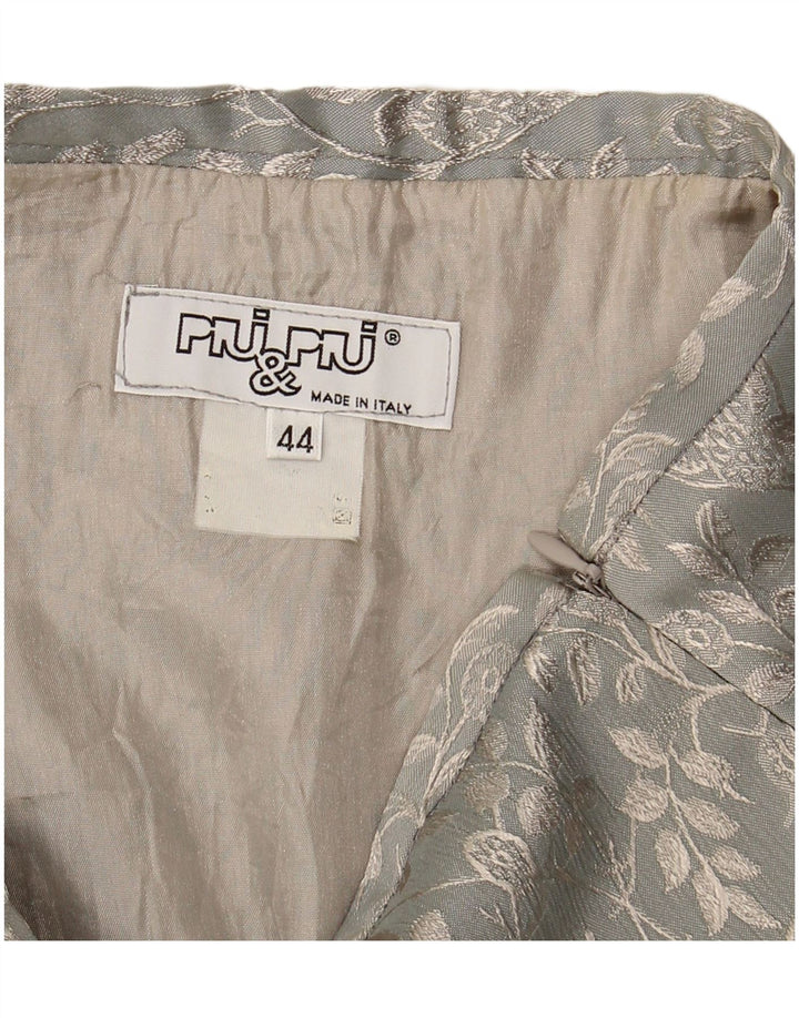 PIU & PIU Mini saia feminina IT 44 médio W28 cinza floral