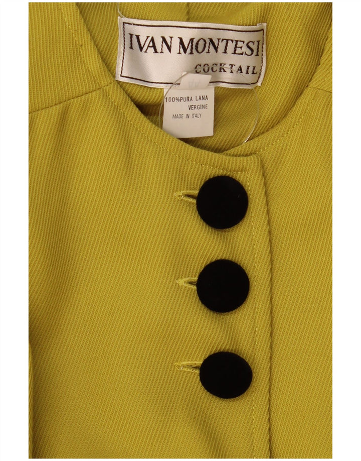Sobretudo oversized feminino vintage IT 44 lã amarela média