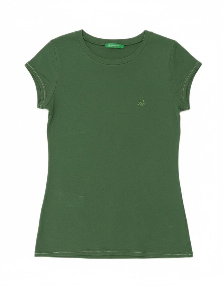 Camiseta feminina BENETTON UK 12 verde médio