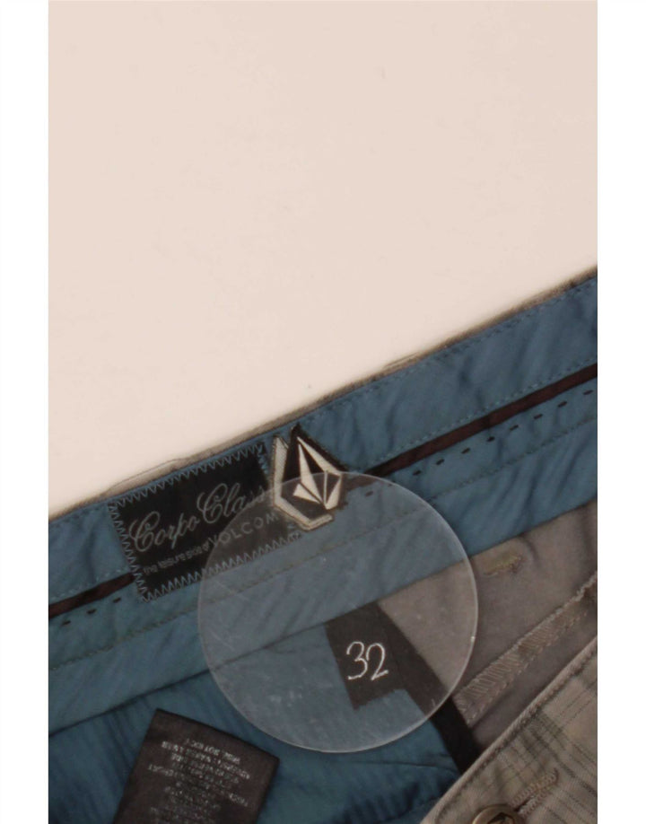 Volcom Mens Chino Shorts Médio W32 Cinza Xadrez