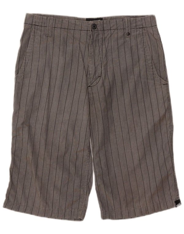 VANS Boys Chino Shorts 14-15 Anos XL W30 Cinza Riscas de Algodão