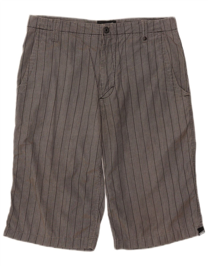 VANS Boys Chino Shorts 14-15 Anos XL W30 Cinza Riscas de Algodão