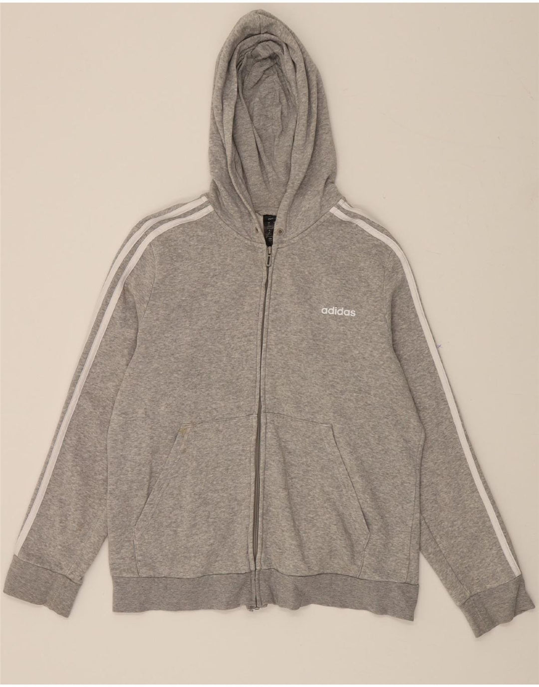 ADIDAS Womens Zip Hoodie Sweater UK 20/22 XL Grey Cotton Vintage Adidas and Second-Hand Adidas from Messina Hembry 